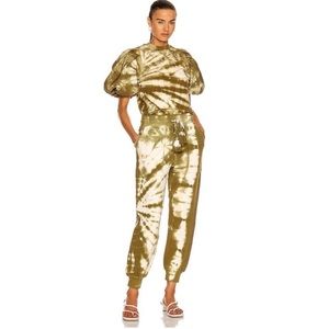 Ulla Johnson Charley Tie-Dye Fleece Joggers in Army, Size Small